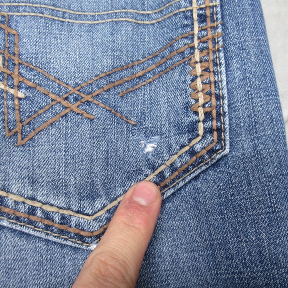 Cinch Green Label Jeans Mens 35x35 Blue Denim Bootcut Medium Wash Classic Fit - Picture 11 of 16